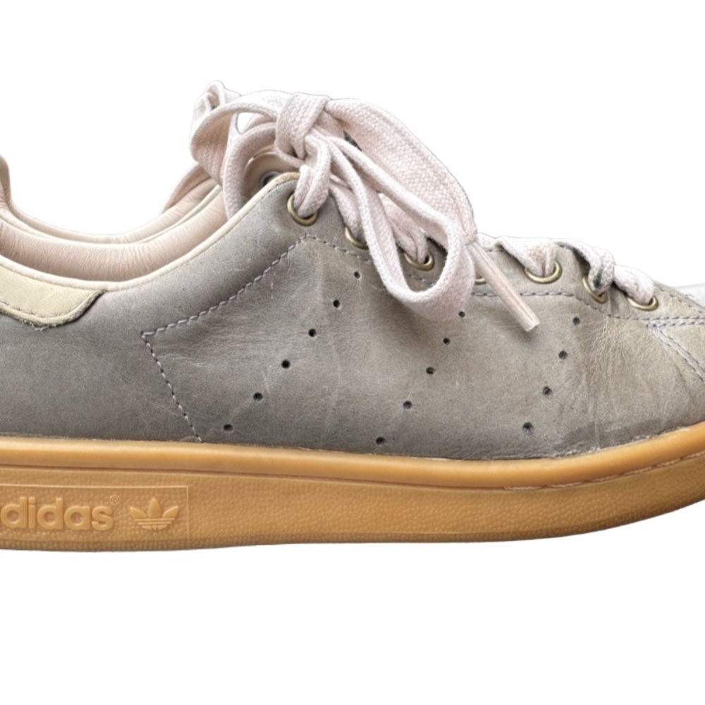 Adidas Gray Stan Smith Sneakers with Gum Sole